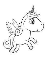 Cute Unicorn Vector Illustration Art