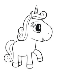 Cute Vector Unicorn Illustration Art