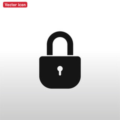 Lock icon vector . Protection sign . Security