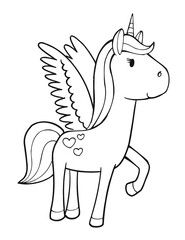 Cute Unicorn Vector Illustration Art