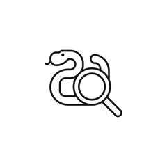 Snake icon. Snake with magnifying glass symbol modern, simple, vector, icon for website design, mobile app, ui. Vector Illustration