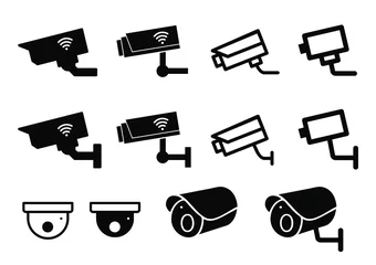 Foto auf Leinwand Safety security surveillance video camera eye cctv alert attention zone set icon vector symbool sign eps Prohibition Digital TV internet admittance In operation Closed Circuit Television No entry © MarkRademaker