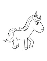 Cute Unicorn Vector Illustration Art