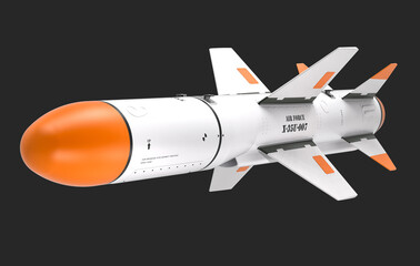 Naklejka na ściany i meble 3D render of an air-to-ground missile