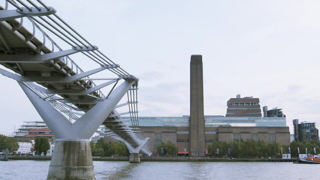 Millennium bridge evening with Tate modern in the background.
