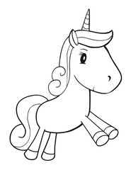 Cute Unicorn Vector Illustration Art