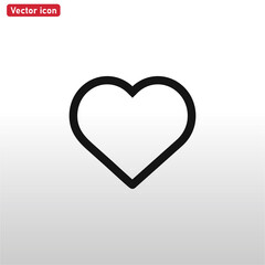 Heart icon vector . Like sign