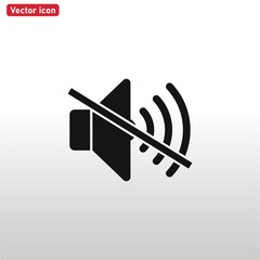 Mute icon vector . No Voice sign