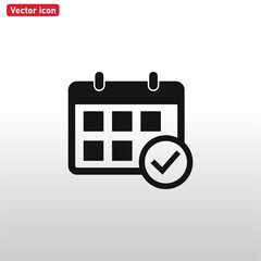 Calendar with Check icon vector