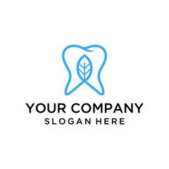 tooth and leaf dental logo