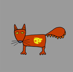 Obraz premium fox eat cheese