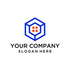 Fototapeta premium Geometric home logo