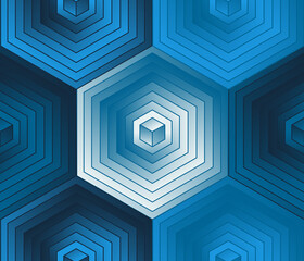hexagonal cells seamless tile blue