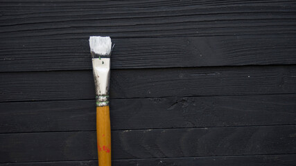 painting brush wooden background