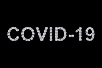 COVID19 Solitaire Diamond Letter Font in Black Background