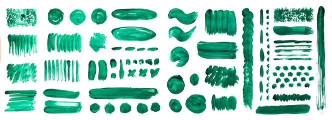 Green brush strokes with watercolor paint