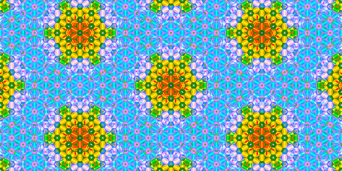 Kaleidoscope background pattern visible inside the eyelids when eyes closed	