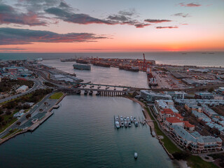 Fototapeta premium Sunset Landscape Photos in Fremantle Western Australia.