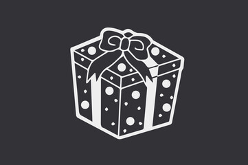 gift box on gray background. this photo illustrates the festive atmosphere. the photo shows a gift