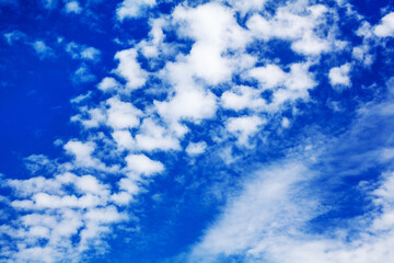 White cirrus clouds blue sky background close up, fluffy cumulus cloud texture, beautiful cloudscape panoramic view, sunny heaven cloudy weather, cloudiness backdrop, azure skies panorama, ozone layer