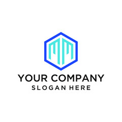 Hexagon MM letter logo