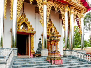 Wat Wang Wiwekaram or Wat Mon Temple in Sangkhlaburi, Historical place in Kanchanaburi, Thailand