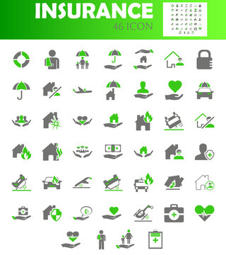 Insurance  Flat Vector Icons