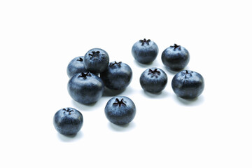 Blueberries group isolated on white background