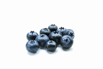 Blueberries group isolated on white background
