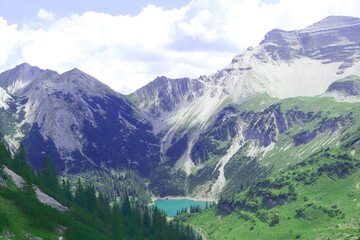 Fototapeta premium Spoiernspitze, Karwendel, Kruen, bavarai