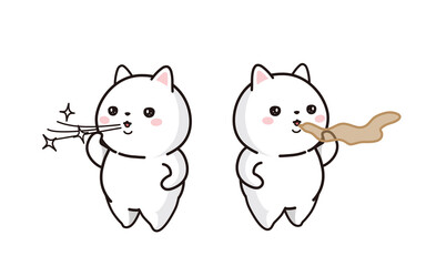 ペットの口臭問題　白猫