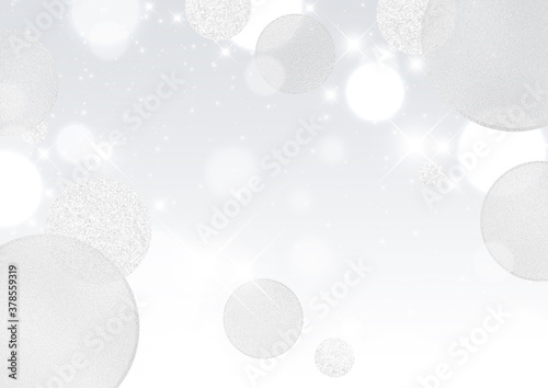 銀色のラメとガラス光沢の水玉模様 銀色のグラデーション ホワイトクリスマス 背景素材 Wall Mural Yx2k
