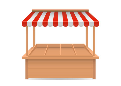 Vector realistic of empty market stall