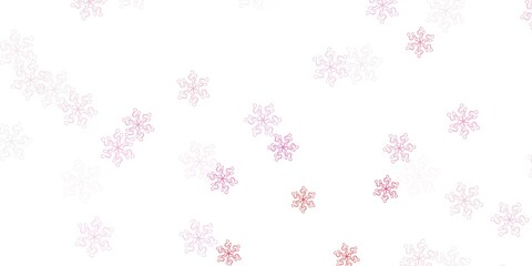 Light pink vector doodle background with flowers.