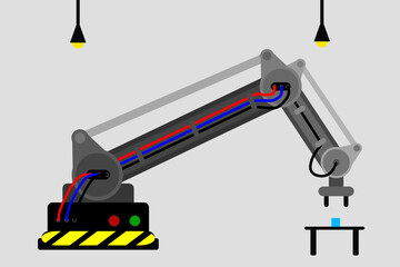 robotic arm 3d on white background. Mechanical hand. Industrial robot manipulator. Modern industrial technology.