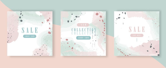 Social media post banner for fashion sale promotion. Square frame poster.