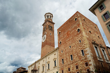 Fototapeta na wymiar Verona Italy Tower Gardello in northern Italy city Europe