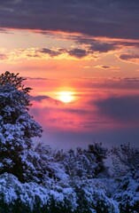 Snowy sunrise