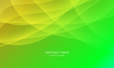 Abstract wave element for design. Green. Digital frequency track equalizer. Stylized line art background. Colorful shiny wave with lines created using blend tool.Curved wavy line, smooth stripe Vector