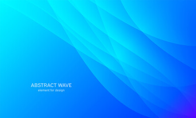 Abstract wave element for design. Blue. Digital frequency track equalizer. Stylized line art background. Colorful shiny wave with lines created using blend tool. Curved wavy line, smooth stripe Vector