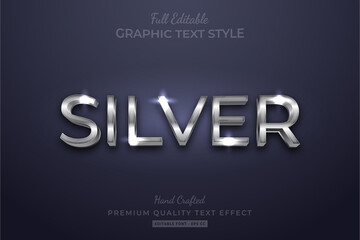 Silver Editable Custom Text Style Effect Premium