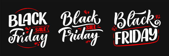 Black friday lettering in modern calligraphy style. Slogan for promotion template and sale banner. Vector