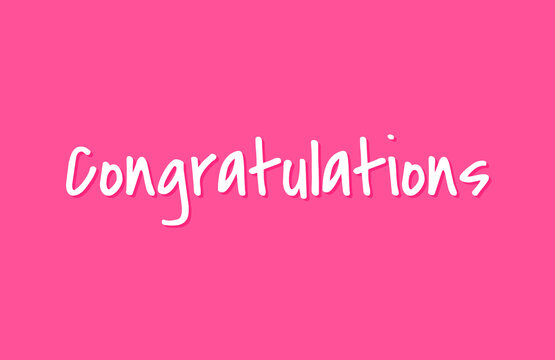 Congratulations text on pink background 