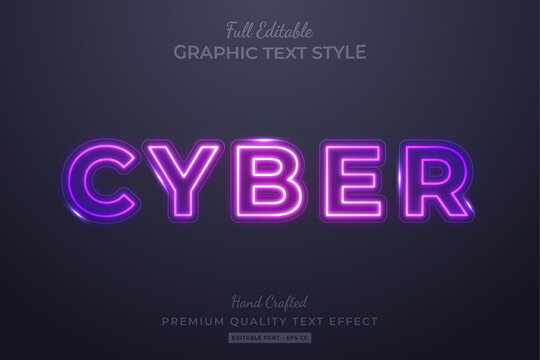 Neon Cyber Editable Custom Text Style Effect Premium