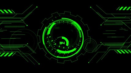 Digital loading circular counter. Sci fi futuristic hud dashboard display - Powered by Adobe