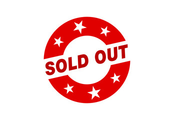 Round sold out sign stamp
