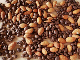 mixed almond and coffee background