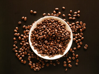 coffee beans background, organic coffee seed