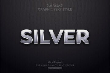 Silver Editable Custom Text Style Effect Premium