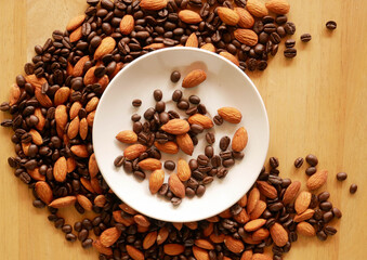 mixed almond and coffee background